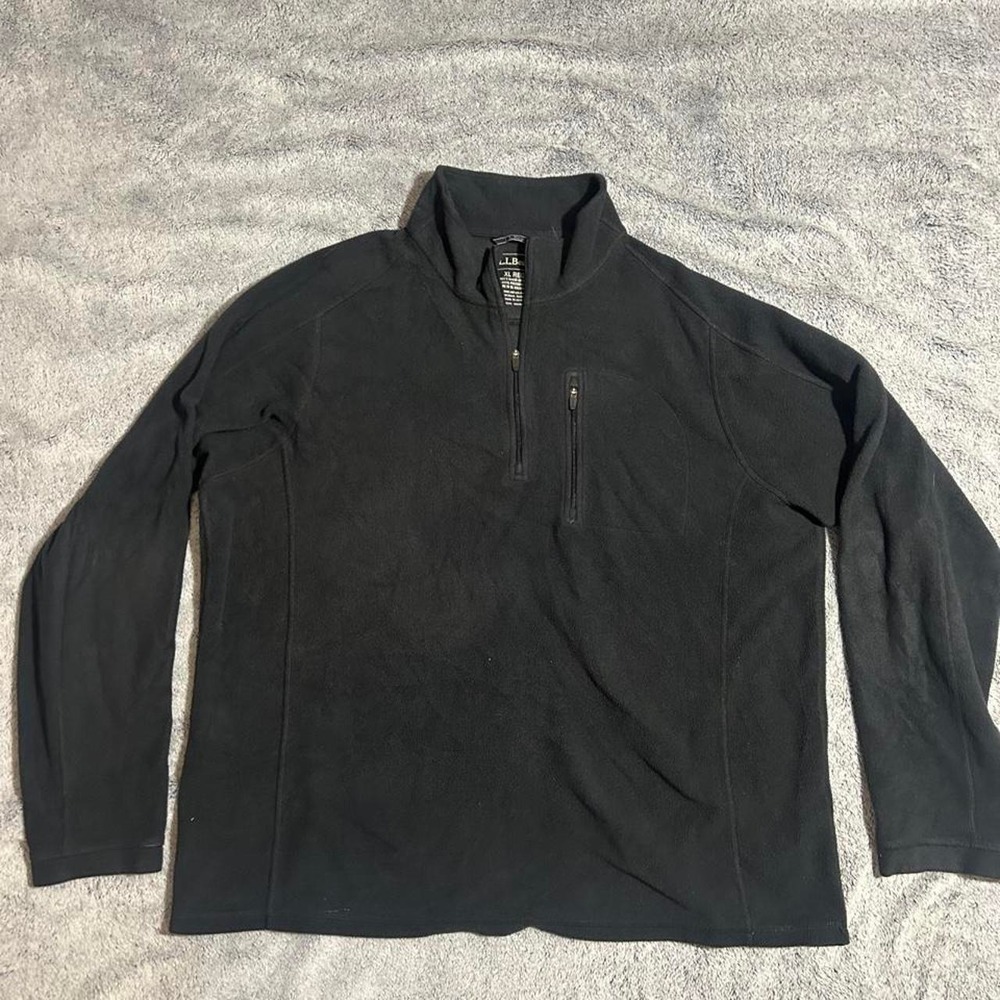 L.L.Bean Black Fleece 1/4 Zip Pullover Long Sleeve Jacket Men's